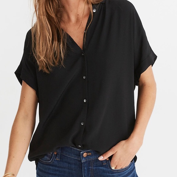 Madewell Tops - Madewell Central Drapey Shirt in Black - Small